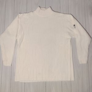 Vintage Southpole Sweater Mens Large Ivory  Cable Knit Crew Neck Pullover XL